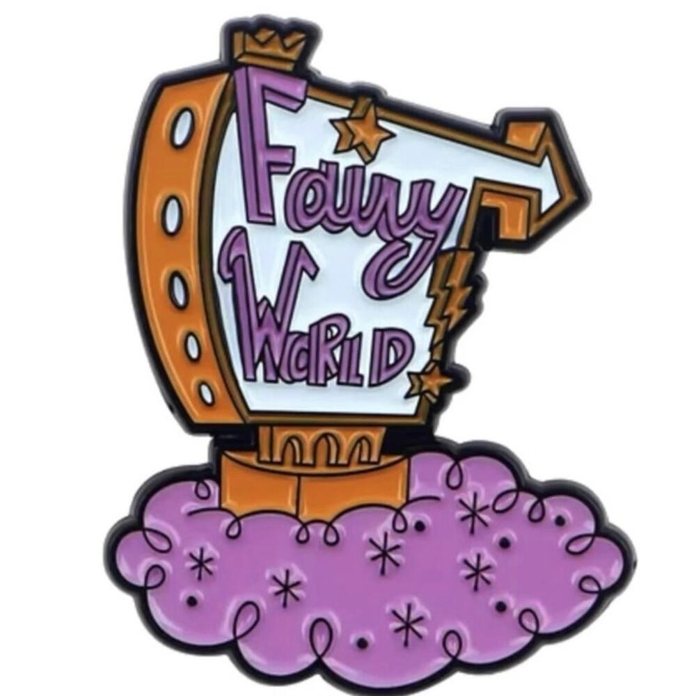 Fairy World Sign The Fairly OddParents Wanda and Cosmo Cartoon Animated TV Pin